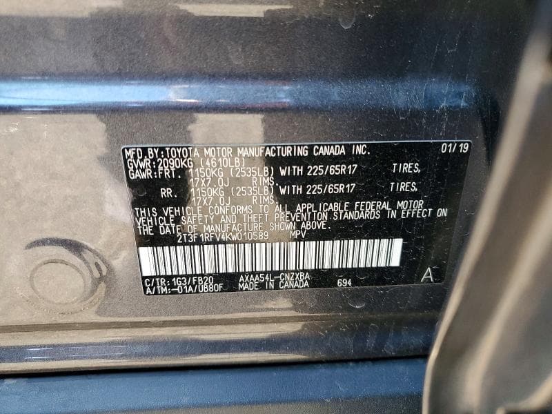 2019 TOYOTA RAV4 LE 13
