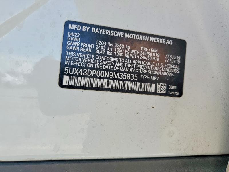 2022 BMW X3 SDRIVE30I 13