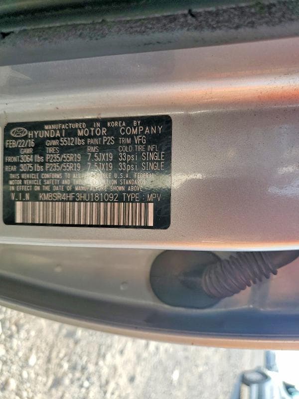 2017 HYUNDAI SANTA FE LIMITED ULTIMATE 13