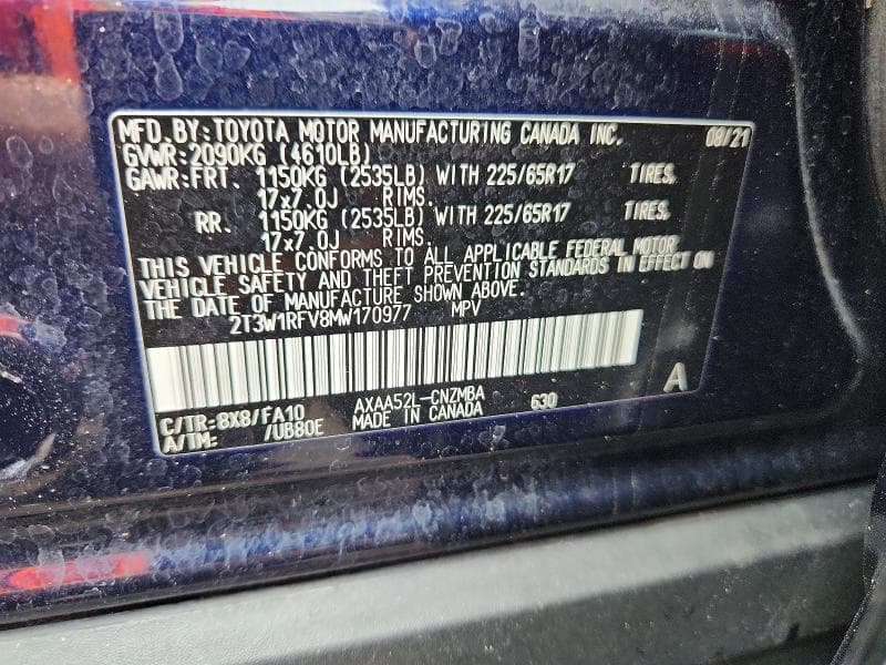 2021 TOYOTA RAV4 XLE 14