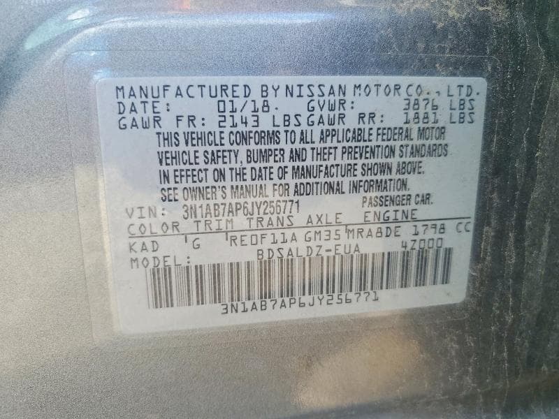 2018 NISSAN SENTRA SV SV 12