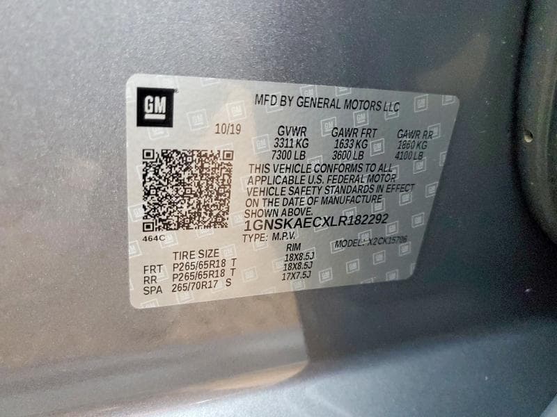2020 CHEVROLET TAHOE K1500 LS 13