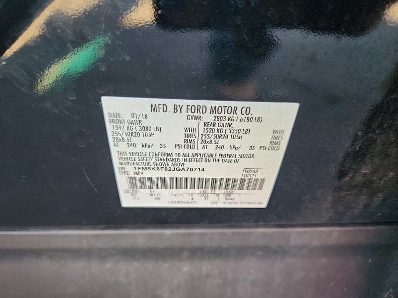 2018 FORD EXPLORER LIMITED 14