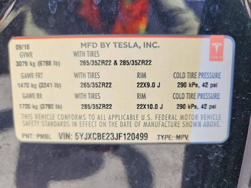 2018 TESLA MODEL X 12