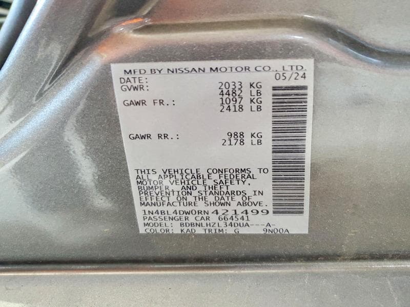 2024 NISSAN ALTIMA SV 12