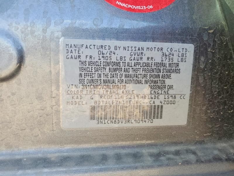 2024 NISSAN VERSA S 12