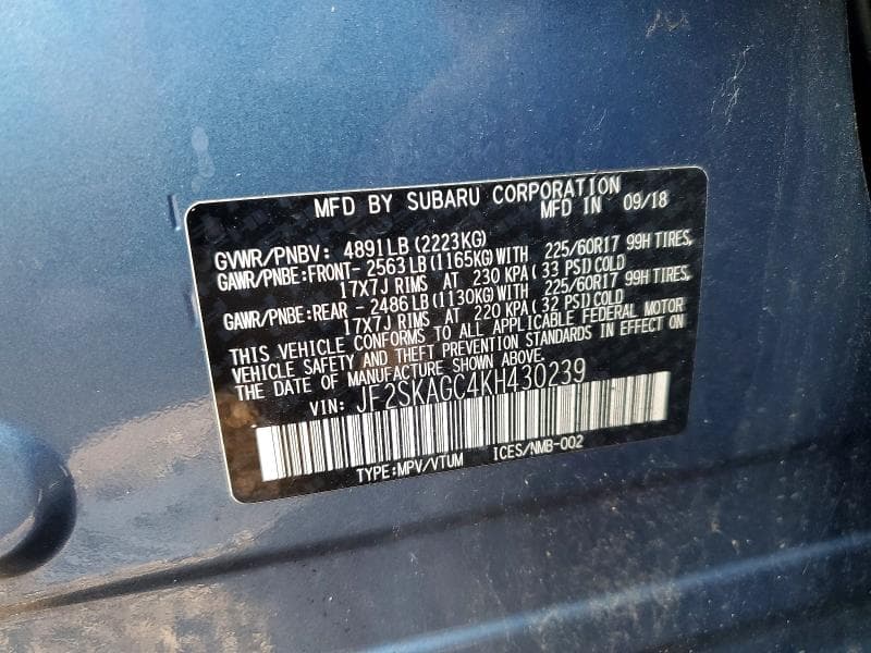 2019 SUBARU FORESTER PREMIUM 13
