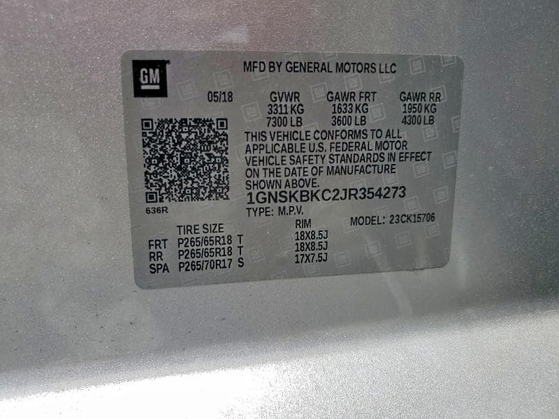 2018 CHEVROLET TAHOE K1500 LT 13