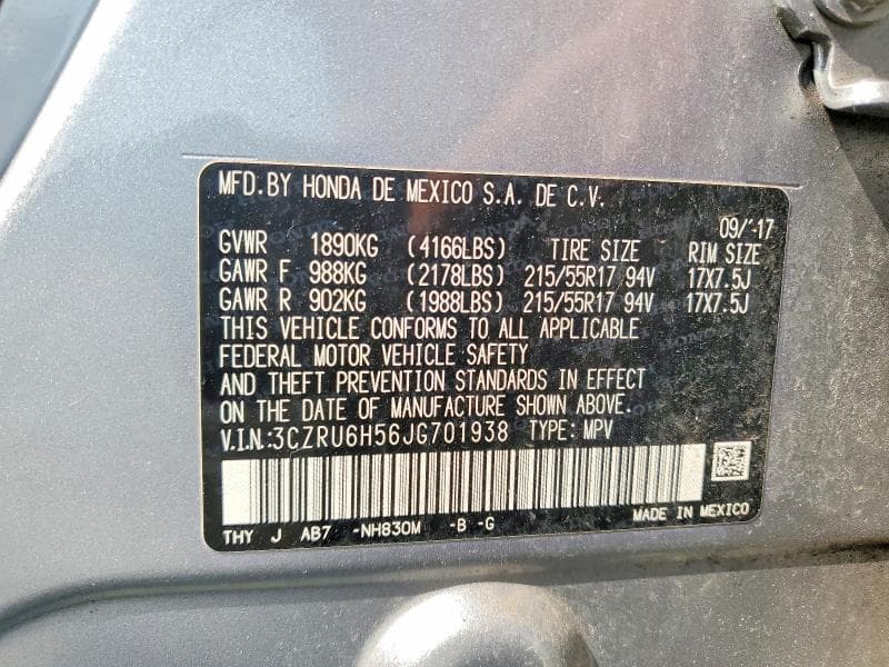 2018 HONDA HR-V EX 13