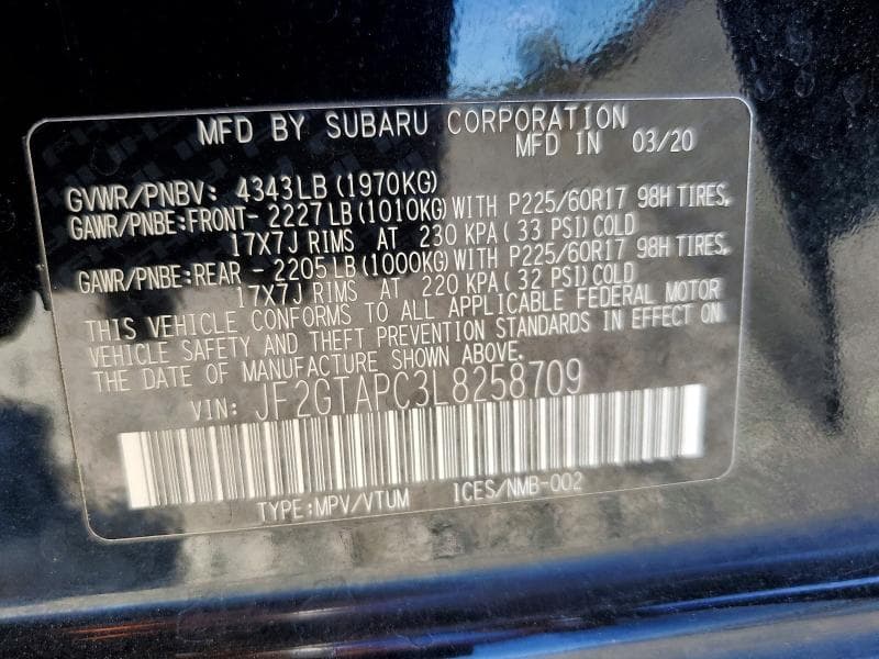 2020 SUBARU CROSSTREK PREMIUM 13