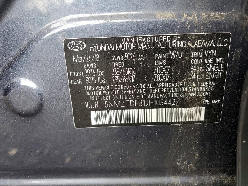 2018 HYUNDAI SANTA FE SPORT 2.4L 13