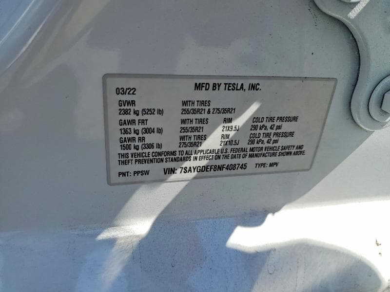 2022 TESLA MODEL Y 12