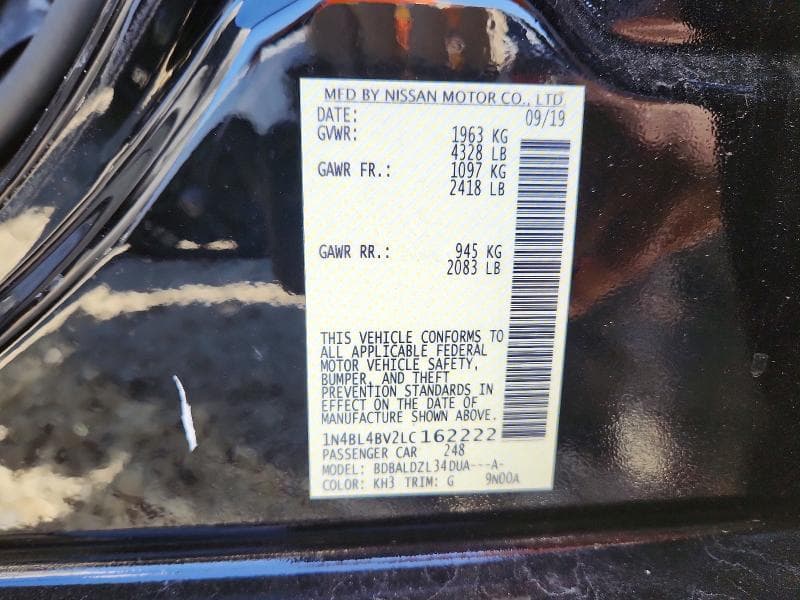 2020 NISSAN ALTIMA S 12