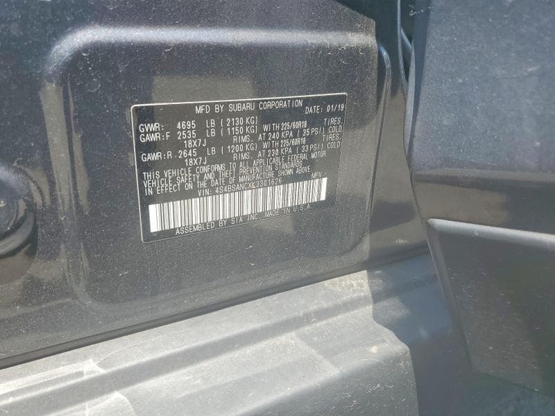 2019 SUBARU OUTBACK 2.5I LIMITED 13