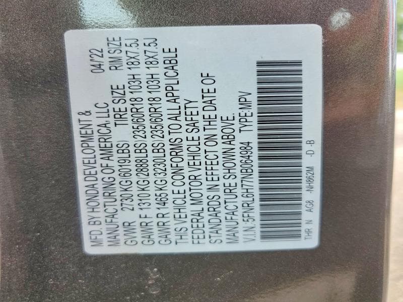 2022 HONDA ODYSSEY EXL EXL 13