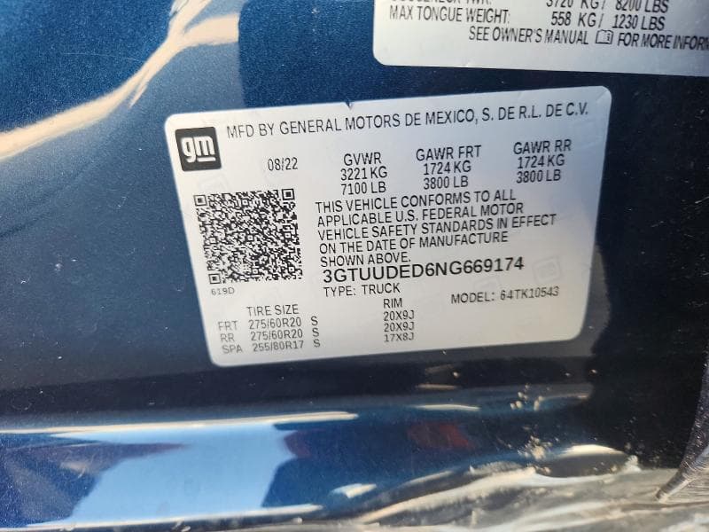 2022 GMC SIERRA K1500 SLT 12