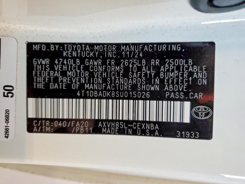 2025 TOYOTA CAMRY LE 12