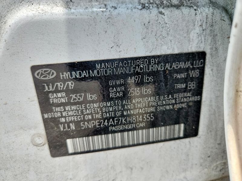 2019 HYUNDAI SONATA SE SE 12