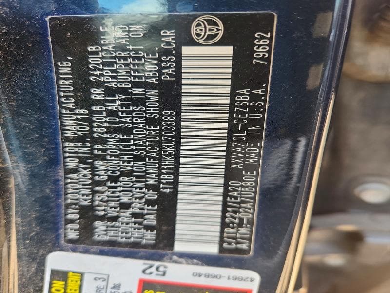 2019 TOYOTA CAMRY SE SE 12