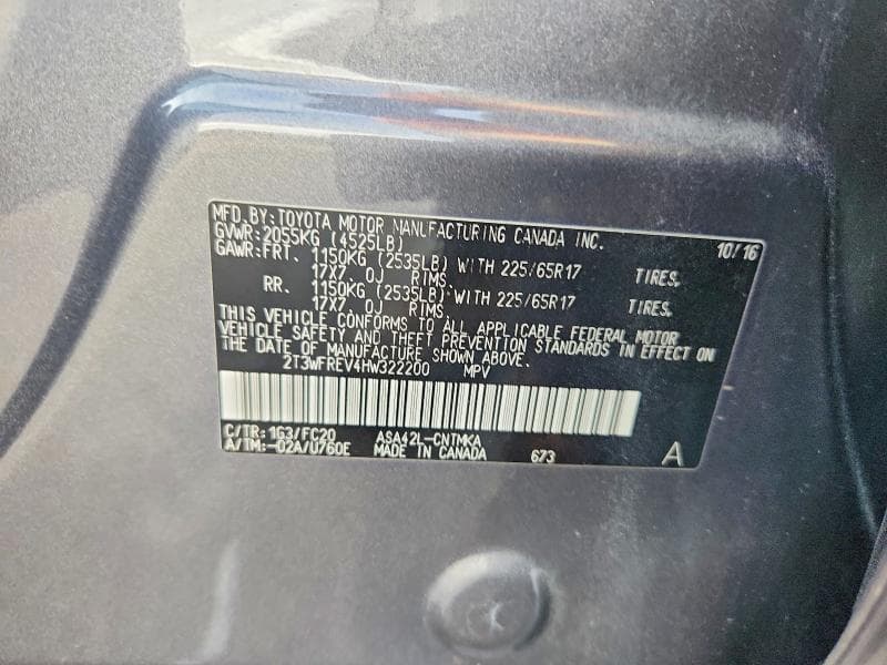 2017 TOYOTA RAV4 XLE 12