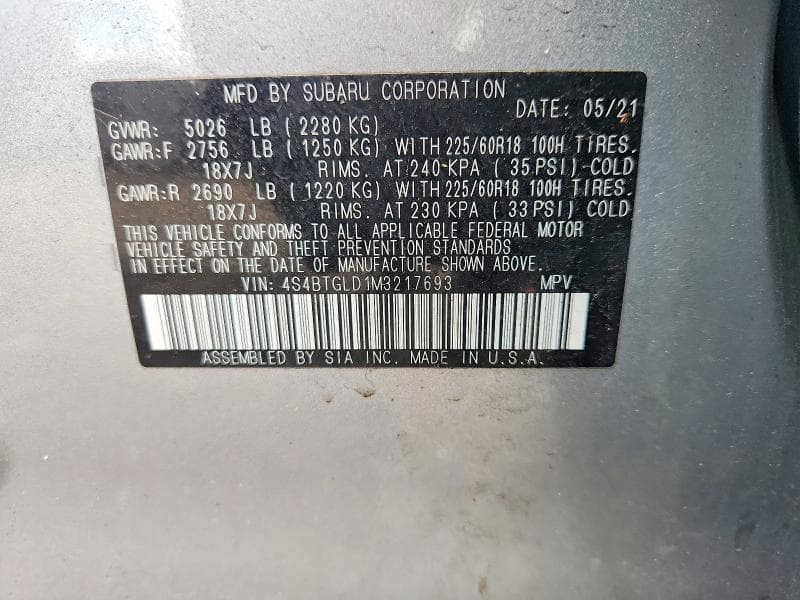 2021 SUBARU OUTBACK 13