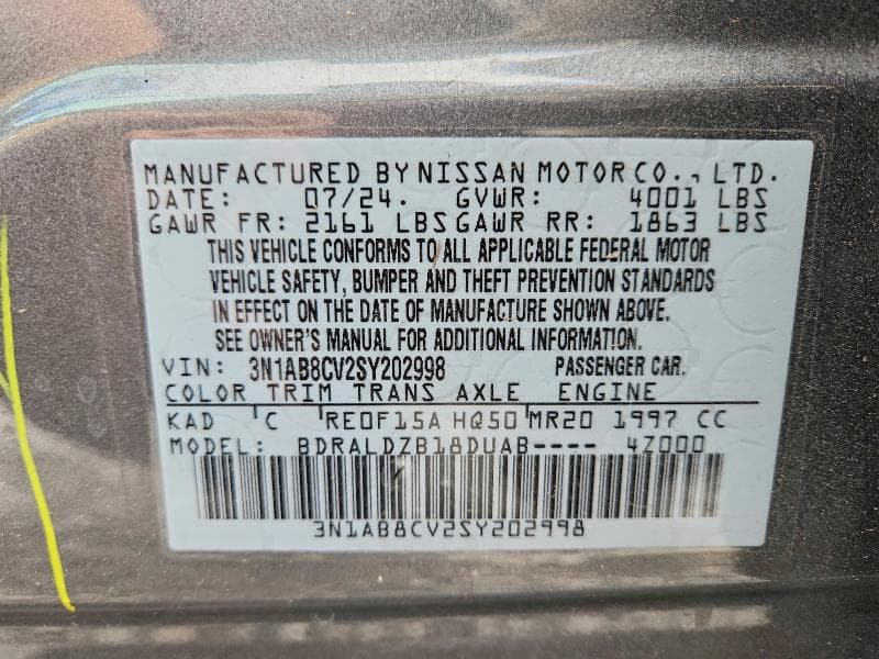 2025 NISSAN SENTRA SV 12