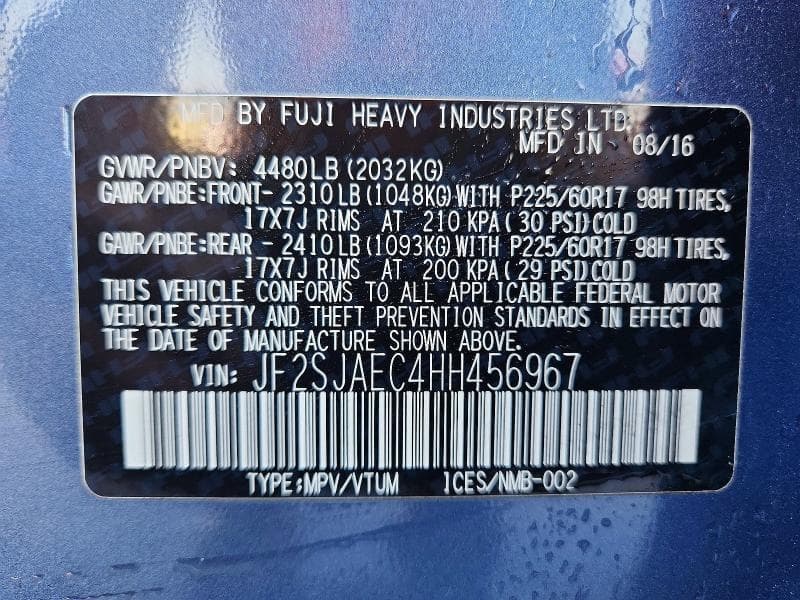 2017 SUBARU FORESTER 2.5I PREMIUM 14