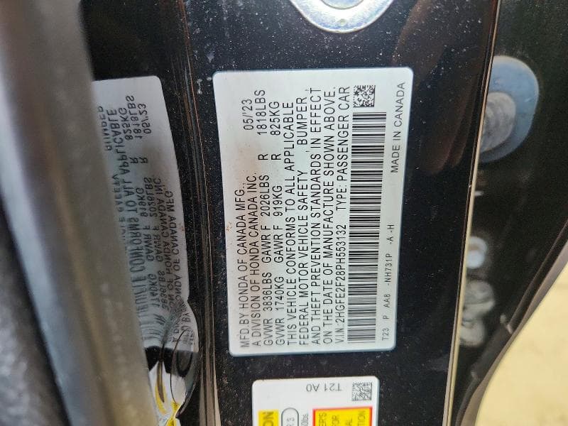 2023 HONDA CIVIC LX 12