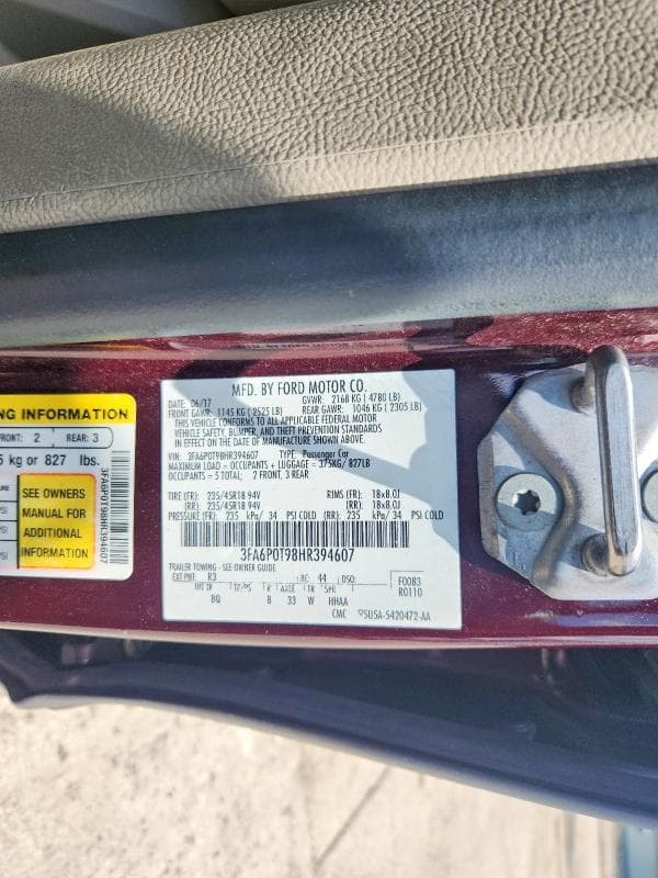 2017 FORD FUSION SE 12