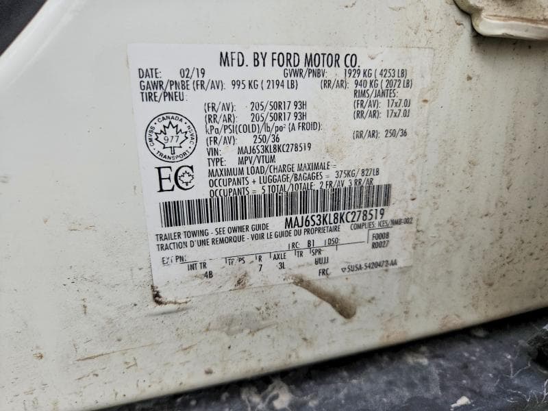 2019 FORD ECOSPORT TITANIUM TITANIUM 13