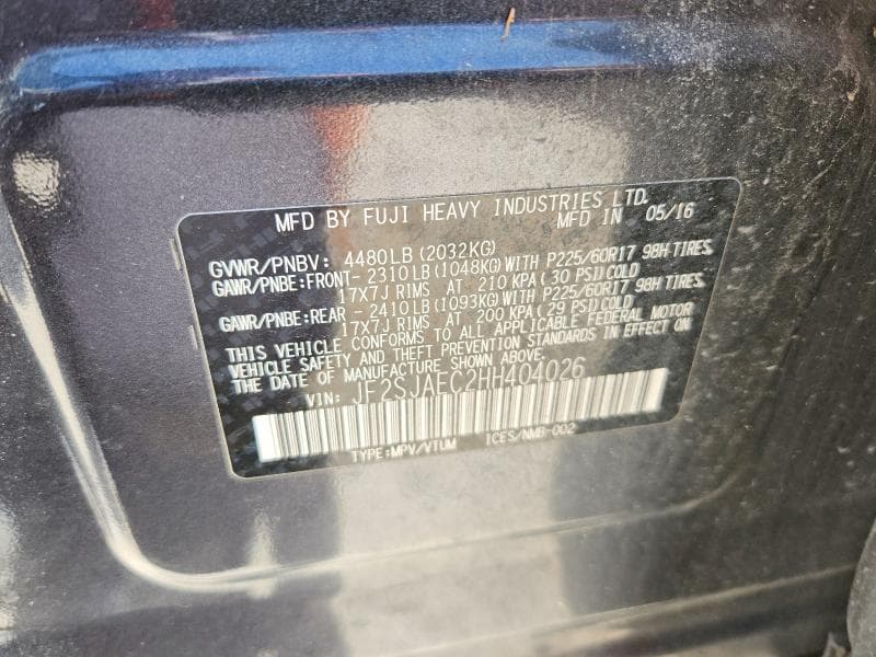 2017 SUBARU FORESTER 2.5I PREMIUM 12