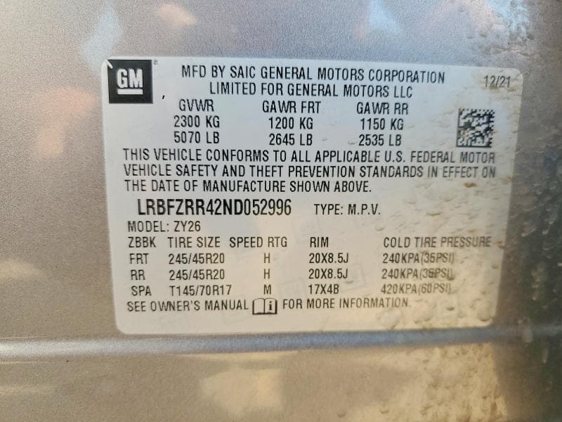 2022 BUICK ENVISION AVENIR 12