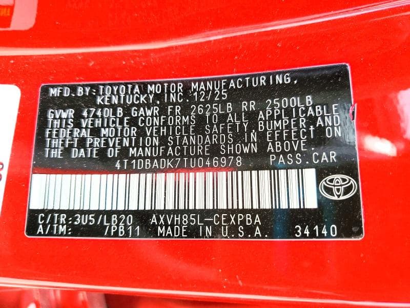 2026 TOYOTA CAMRY XSE 12