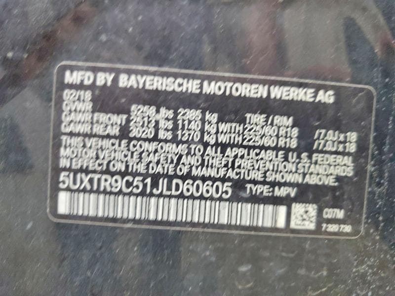 2018 BMW X3 XDRIVE30I 13