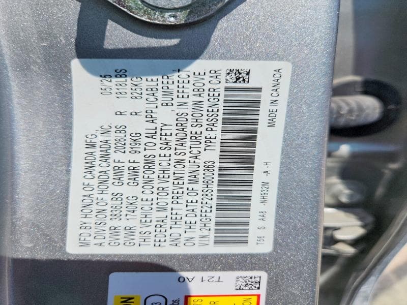 2025 HONDA CIVIC LX 12