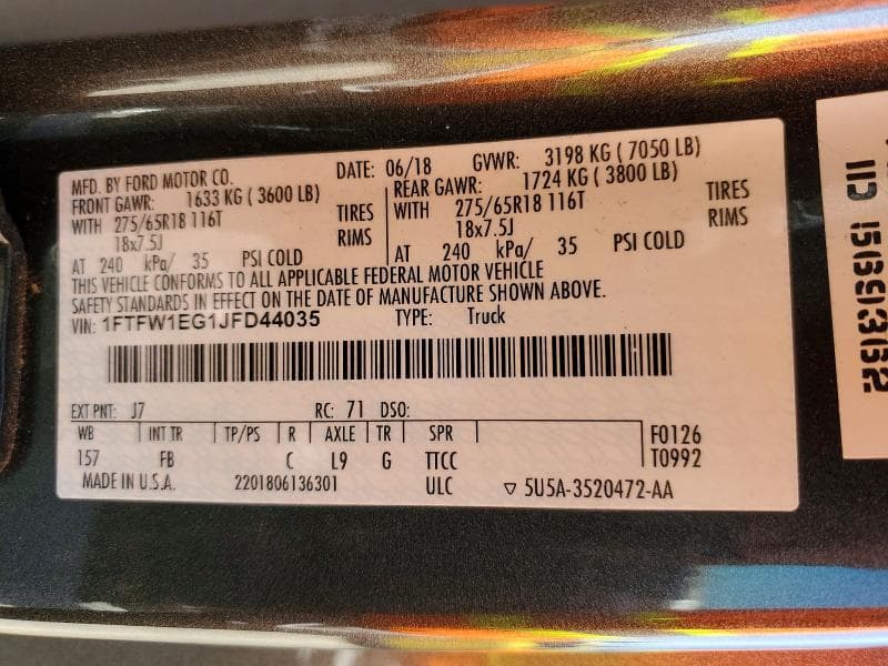 2018 FORD F150 SUPERCREW 12
