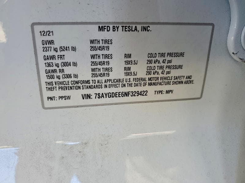 2022 TESLA MODEL Y 12