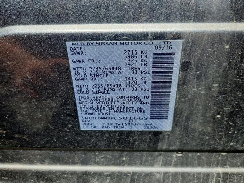 2017 INFINITI QX60 BASE BASE 13