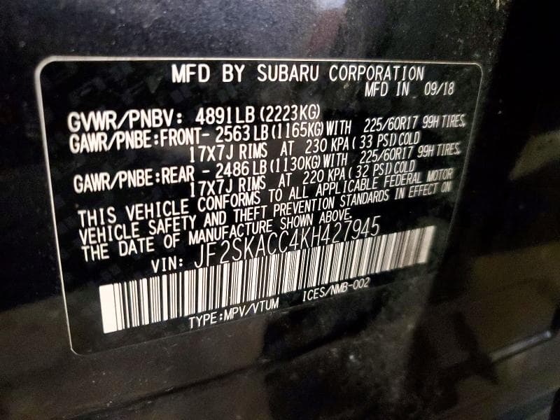 2019 SUBARU FORESTER 13