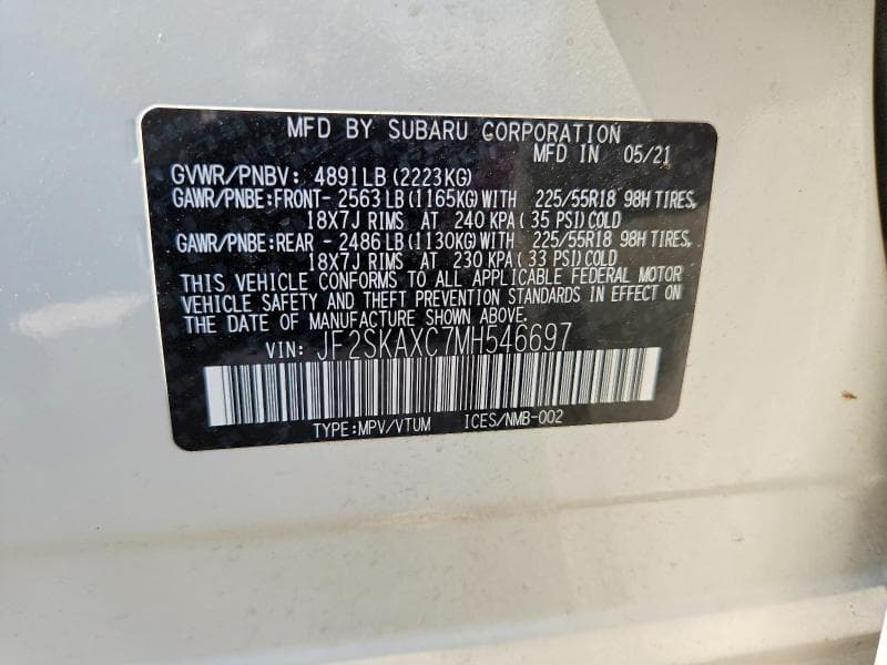 2021 SUBARU FORESTER TOURING 13