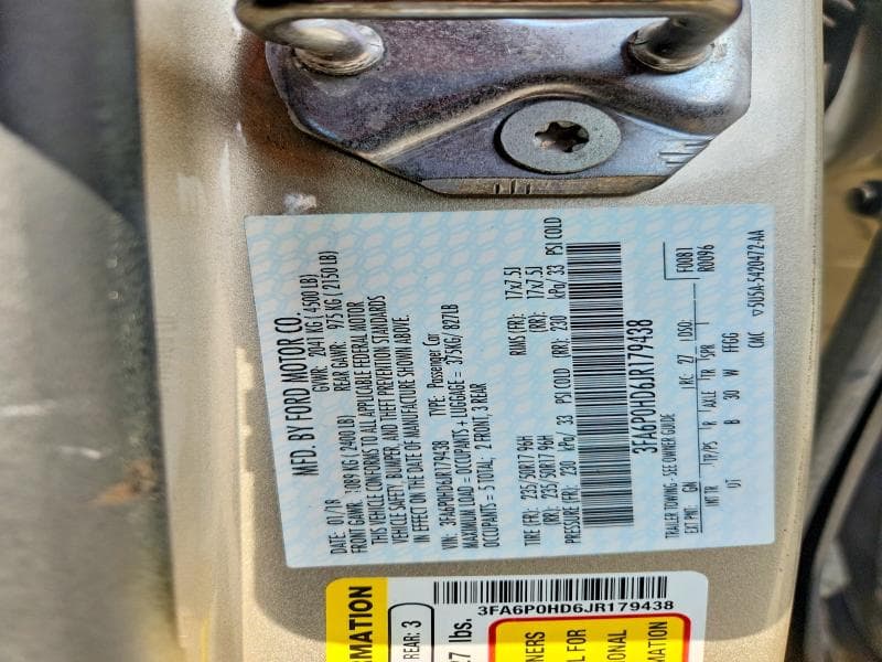 2018 FORD FUSION SE 13