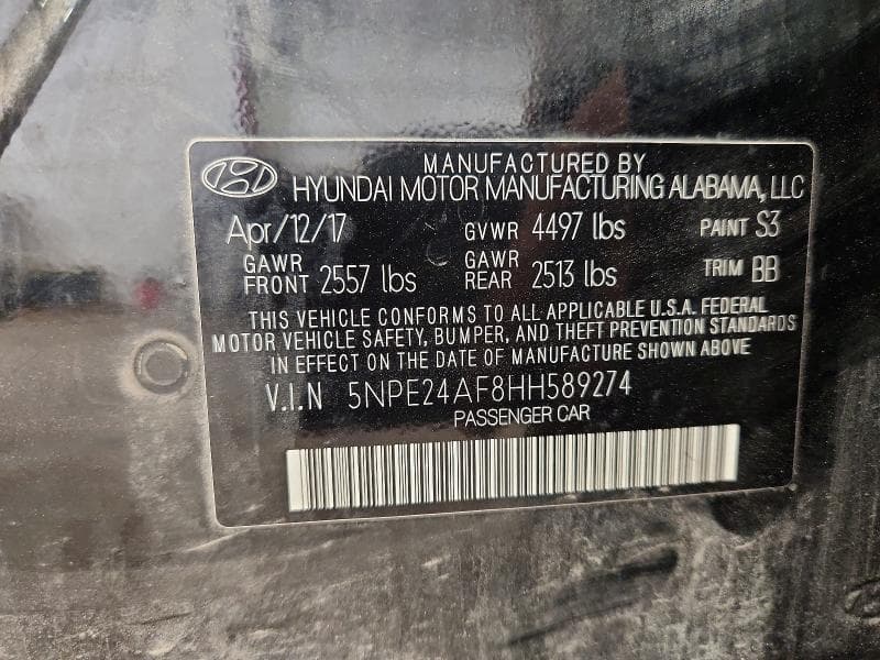 2017 HYUNDAI SONATA SE 13