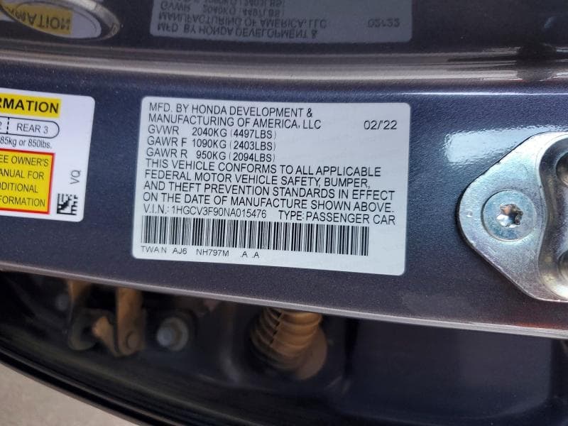 2022 HONDA ACCORD TOURING HYBRID 12