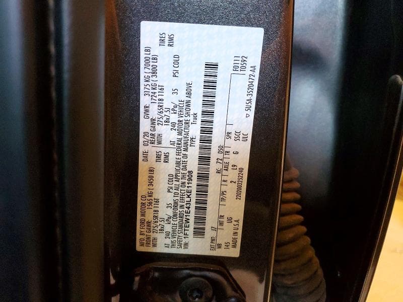 2020 FORD F150 SUPERCREW 12