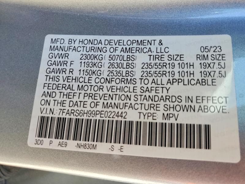 2023 HONDA CR-V SPORT TOURING 14