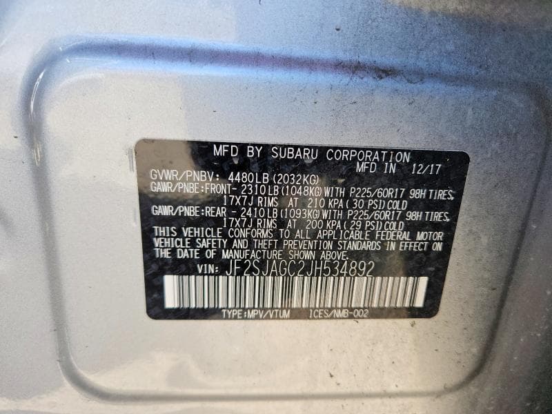 2018 SUBARU FORESTER 2.5I PREMIUM 13