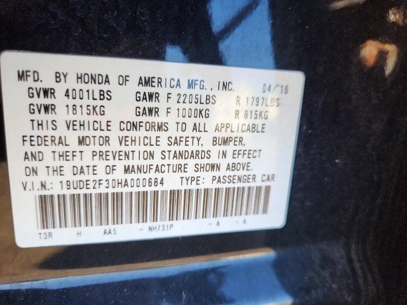 2017 ACURA ILX BASE WATCH PLUS 12