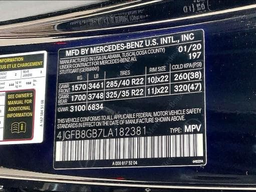 2020 MERCEDES-BENZ GLE 580 4MATIC 580 4MATIC 10
