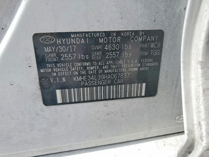 2017 HYUNDAI SONATA HYBRID LIMITED LIMITED 13