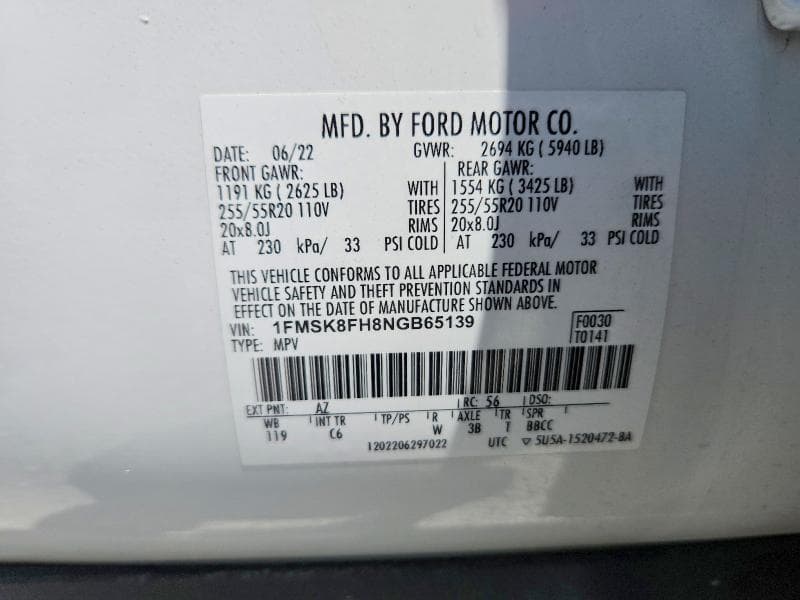 2022 FORD EXPLORER LIMITED 13